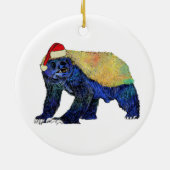 Badass Santa Honey badger Psychedelic Keramisch Ornament (Achterkant)