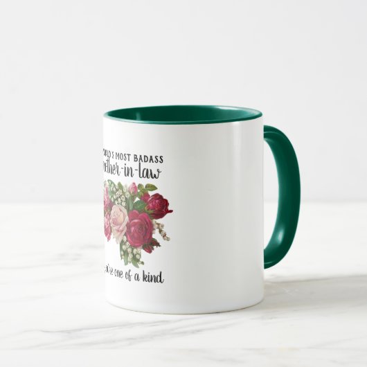 BADASS schoonmoeder geschenk - Een van een soort R Mok (Voorkant rechts)