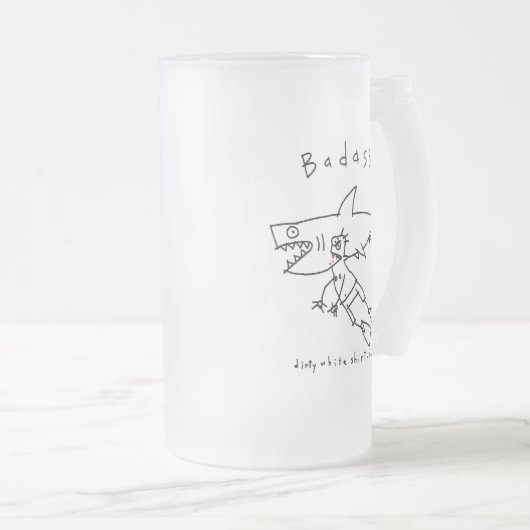 Badass Shark Guy Matglas Bierpul (Voorkant rechts)