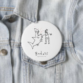 Badass Shark Punch Ronde Button 4,0 Cm (In situ)