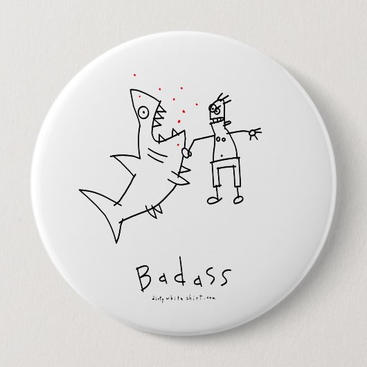 Badass Shark Punch Ronde Button 4,0 Cm (Voorkant)