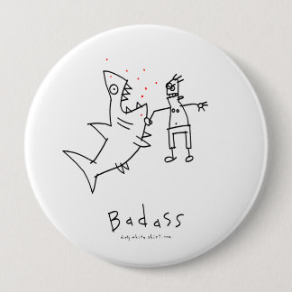 Badass Shark Punch Ronde Button 4,0 Cm