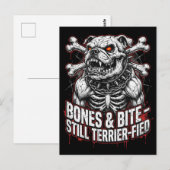 Badass Skeleton Bulldog Gothic Briefkaart (Voorkant / Achterkant)