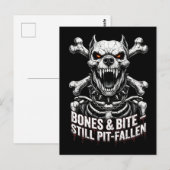 Badass Skeleton Bulldog Gothic Skull Briefkaart (Voorkant / Achterkant)