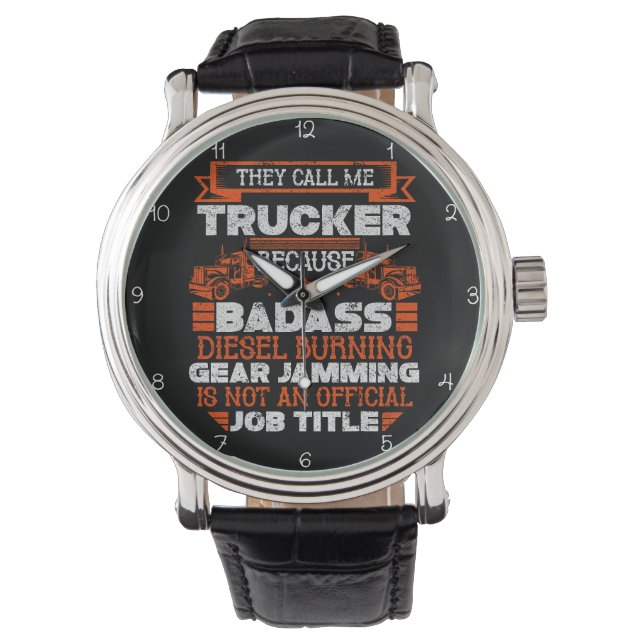 Badass Trucker: Not Official Title Horloge (Voorkant)