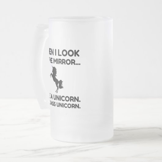 BADASS UNICORN MATGLAS BIERPUL (Voorkant links)