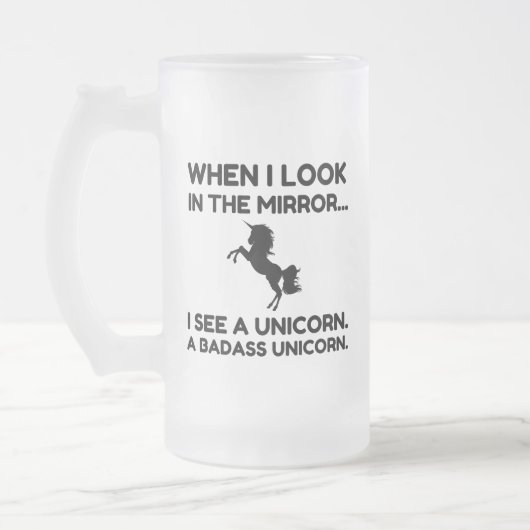 BADASS UNICORN MATGLAS BIERPUL (Links)