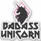 Badass Unicorn Sticker (Voorkant)