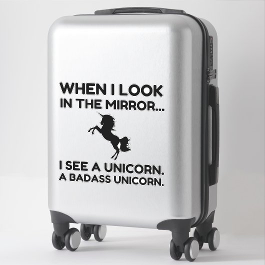 BADASS UNICORN STICKER (Koffer)