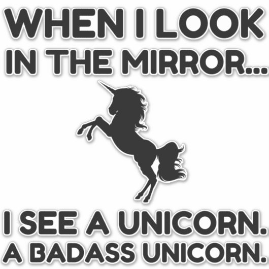 BADASS UNICORN STICKER (Voorkant)