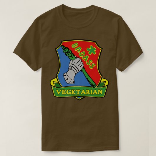 Badass vegetarian (schild) grappige coole veggie m t-shirt (Design voorkant)