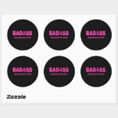 BADASS Warrior Pink Breast Cancer Ronde Sticker (Vel)