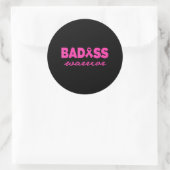 BADASS Warrior Pink Breast Cancer Ronde Sticker (Tas)