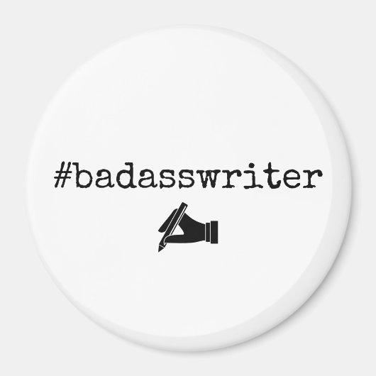 badasswriter cirkel magnet (Voorkant)