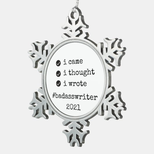 badasswriter tree ornament - ik schreef : (Rechts)