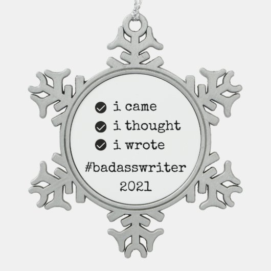 badasswriter tree ornament - ik schreef : (Voorkant)