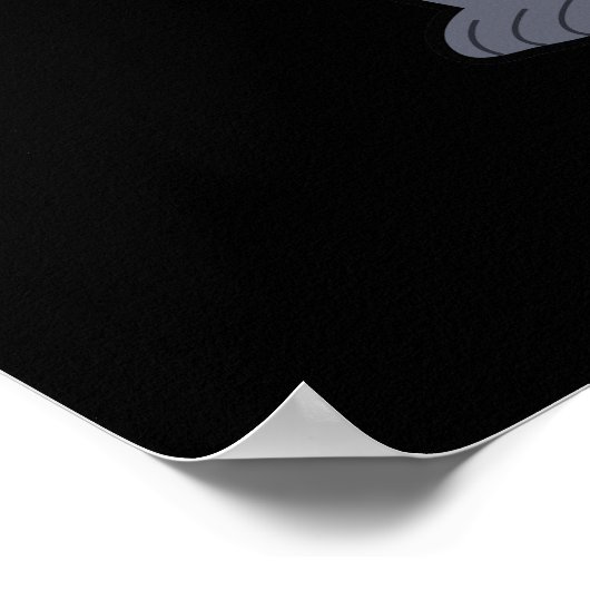 Badboon Funny Bad Baboon Pun Dark BG Poster (Hoek)