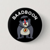 Badboon Funny Bad Baboon Pun Dark BG Ronde Button 5,7 Cm (Voorkant)