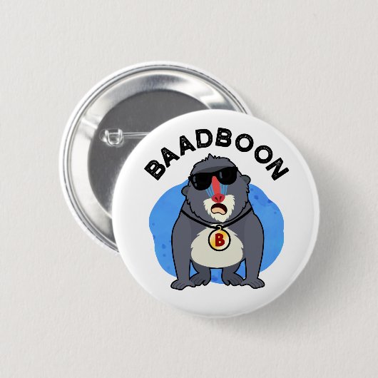 Badboon Funny Bad Baboon Pun Ronde Button 5,7 Cm (Voorkant /achterkant)