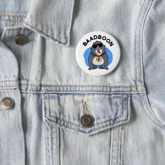 Badboon Funny Bad Baboon Pun Ronde Button 5,7 Cm (In situ)