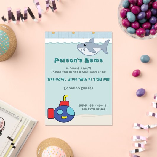 Baddertijd Fancies Baby Shower Acryl Uitnodigingen (Insitu (Viering))