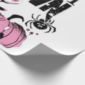 Baddest Witch in Town Halloween roze en eng Cadeaupapier (Hoek)