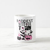 Baddest Witch in Town Halloween roze en eng Koffiemok (Center)
