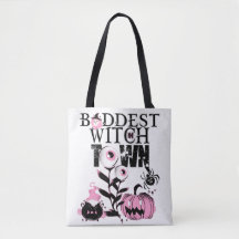 Baddest Witch in Town Halloween roze en eng