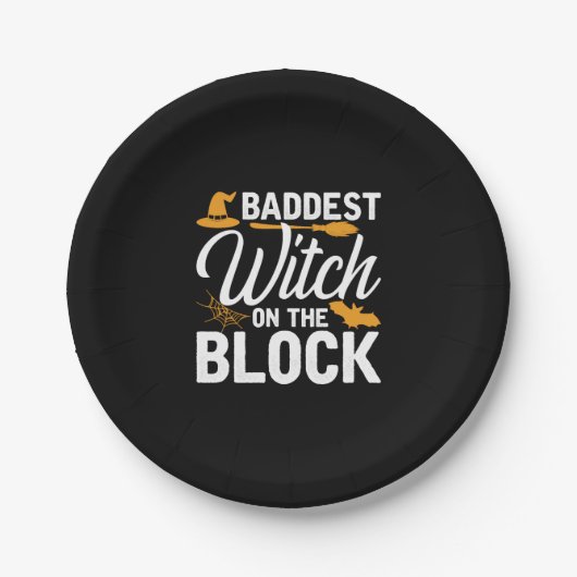 Baddest Witch On The Block Papieren Bordje (Voorkant)