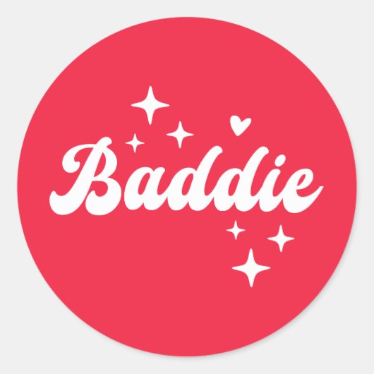 Baddie Ronde Sticker (Voorkant)