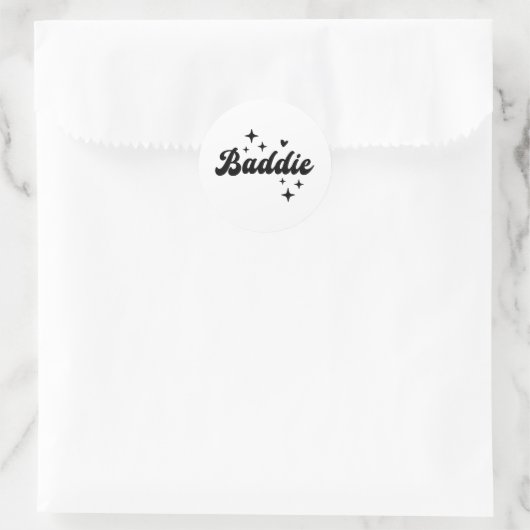 Baddie Ronde Sticker (Tas)