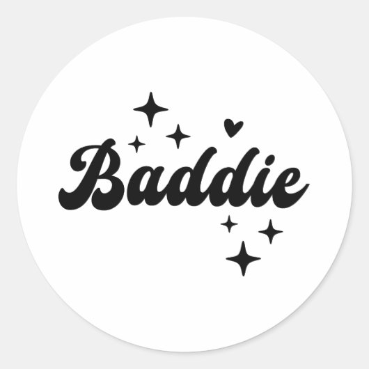 Baddie Ronde Sticker (Voorkant)