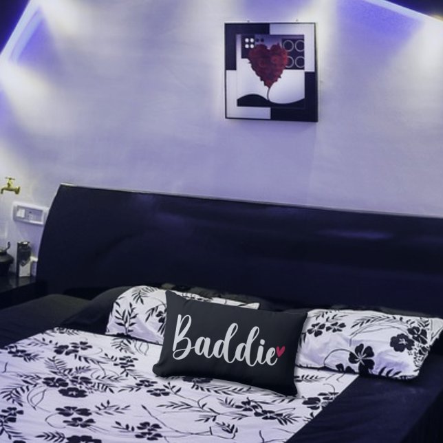 Baddie Slaapkamer Decor met Zwart met Hartkussen Kussen (Creator heeft geüpload)