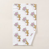 Baddy Bear Floral Pink Bad Handdoek (Handdoek)