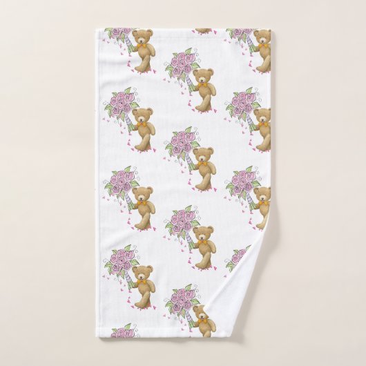Baddy Bear Floral Pink Bad Handdoek (Handdoek)