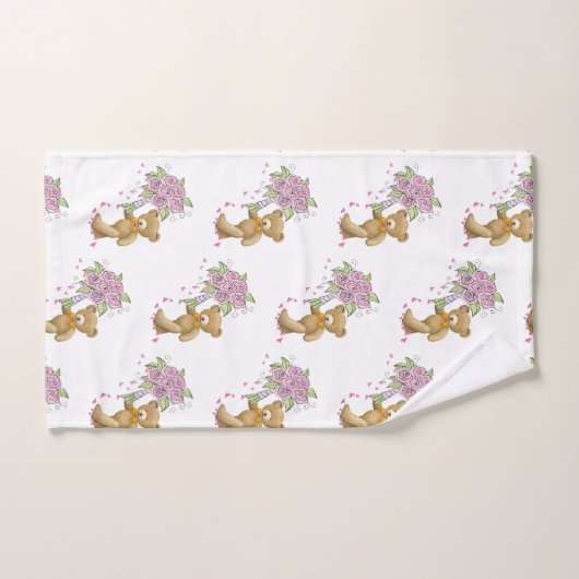 Baddy Bear Floral Pink Bad Handdoek (Handdoek)