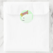 badehond gekleed ronde sticker (Tas)
