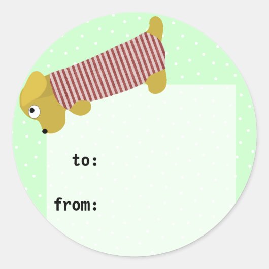 badehond gekleed ronde sticker (Voorkant)