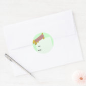 badehond gekleed ronde sticker (Envelop)
