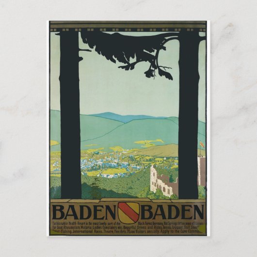 Baden Baden, City and Surround, Duitsland Briefkaart (Voorkant)