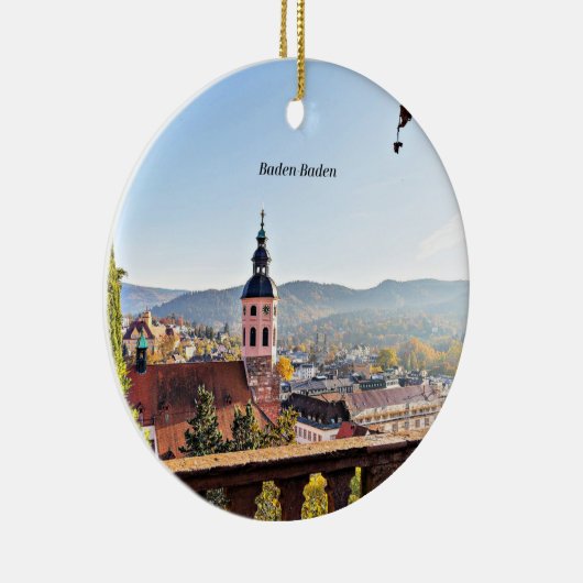 Baden-Baden, Duitsland, schilderachtig landschap Keramisch Ornament (Rechts)