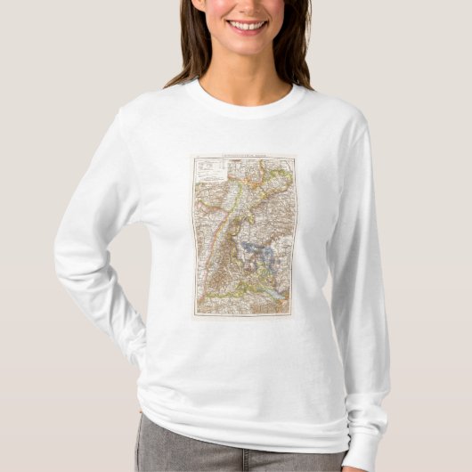Baden Duitsland Atlas Map T-shirt (Voorkant)