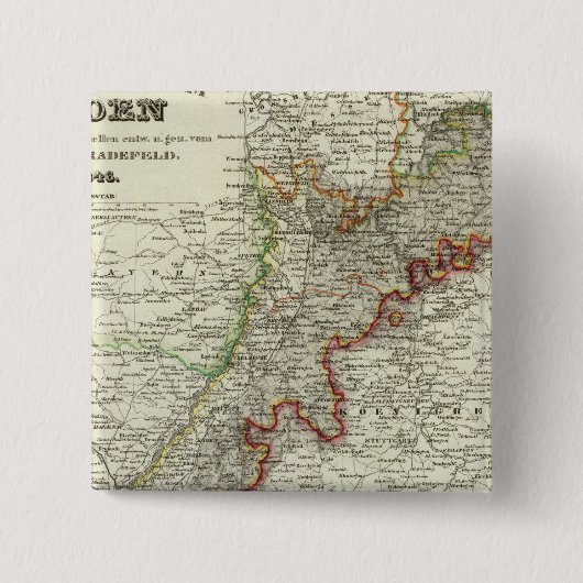 Baden, Duitsland Vierkante Button 5,1 Cm (Voorkant)