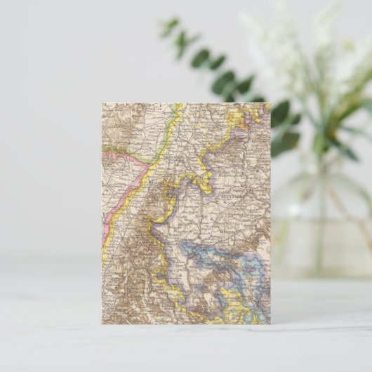 Baden Germany Atlas Map Briefkaart (Staand voorkant)