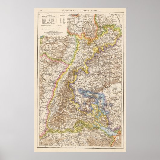 Baden Germany Atlas Map Poster (Voorkant)