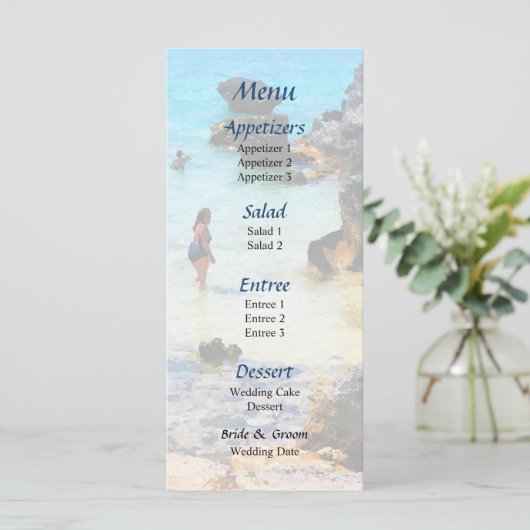 Baden in het Ocean St. George Wedding Menu (Staand voorkant)