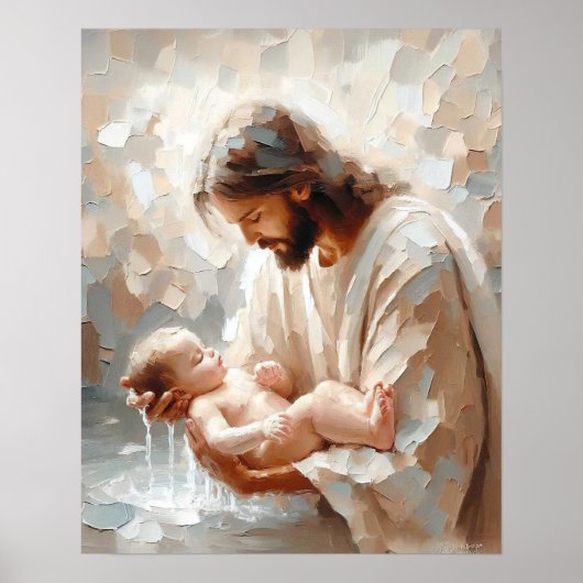 Baden in liefde, Christelijke kunst, kinderdagverb Poster (Voorkant)