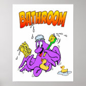 Baden Octopus Bathroom Poster  (Voorkant)