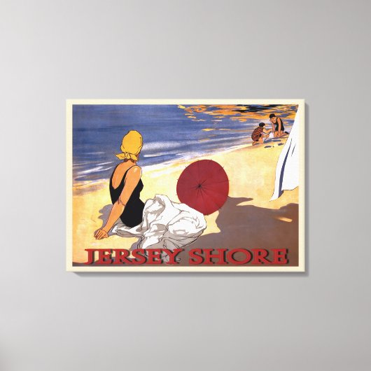 Baden van Jersey Shore Beach Canvas Afdruk (Voorkant)