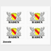 Baden Wappen mit Schrift Baden Rechthoekige Sticker (Vel)